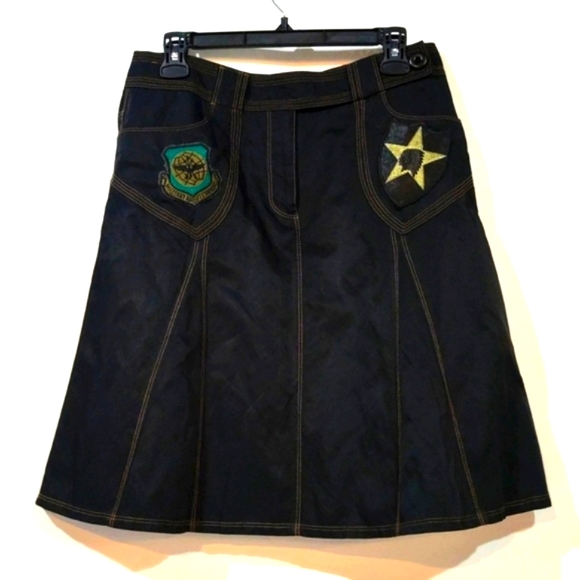 Skirt Streetwear Customized Patchwork Midi Detailed Zip Waist Belt Loop Black - Picture 7 of 15